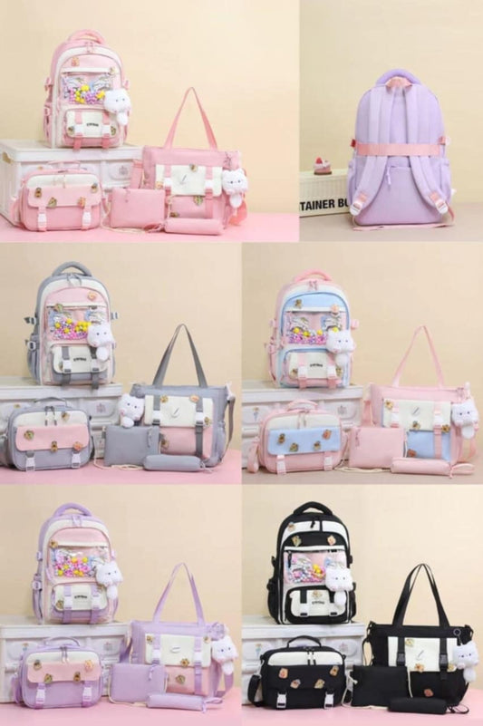 🌟 Set Mochila Kawaii Capibara – 5 en 1 🧡✨