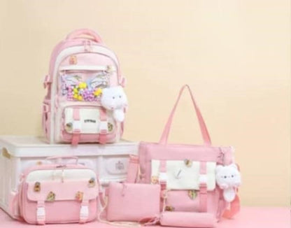 🌟 Set Mochila Kawaii Capibara – 5 en 1 🧡✨